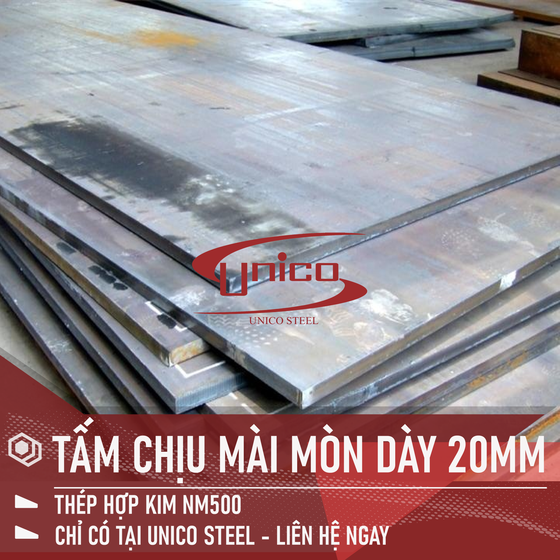 TẤM CHỊU MÀI MÒN NM500 DÀY 20MM