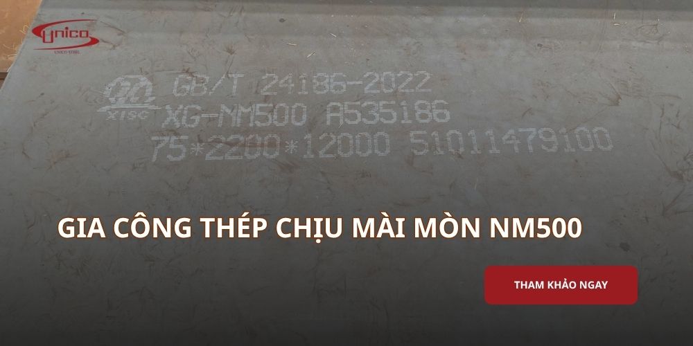 Gia công thép chịu mài mòn NM500 theo bản vẽ, cắt theo yêu cầu